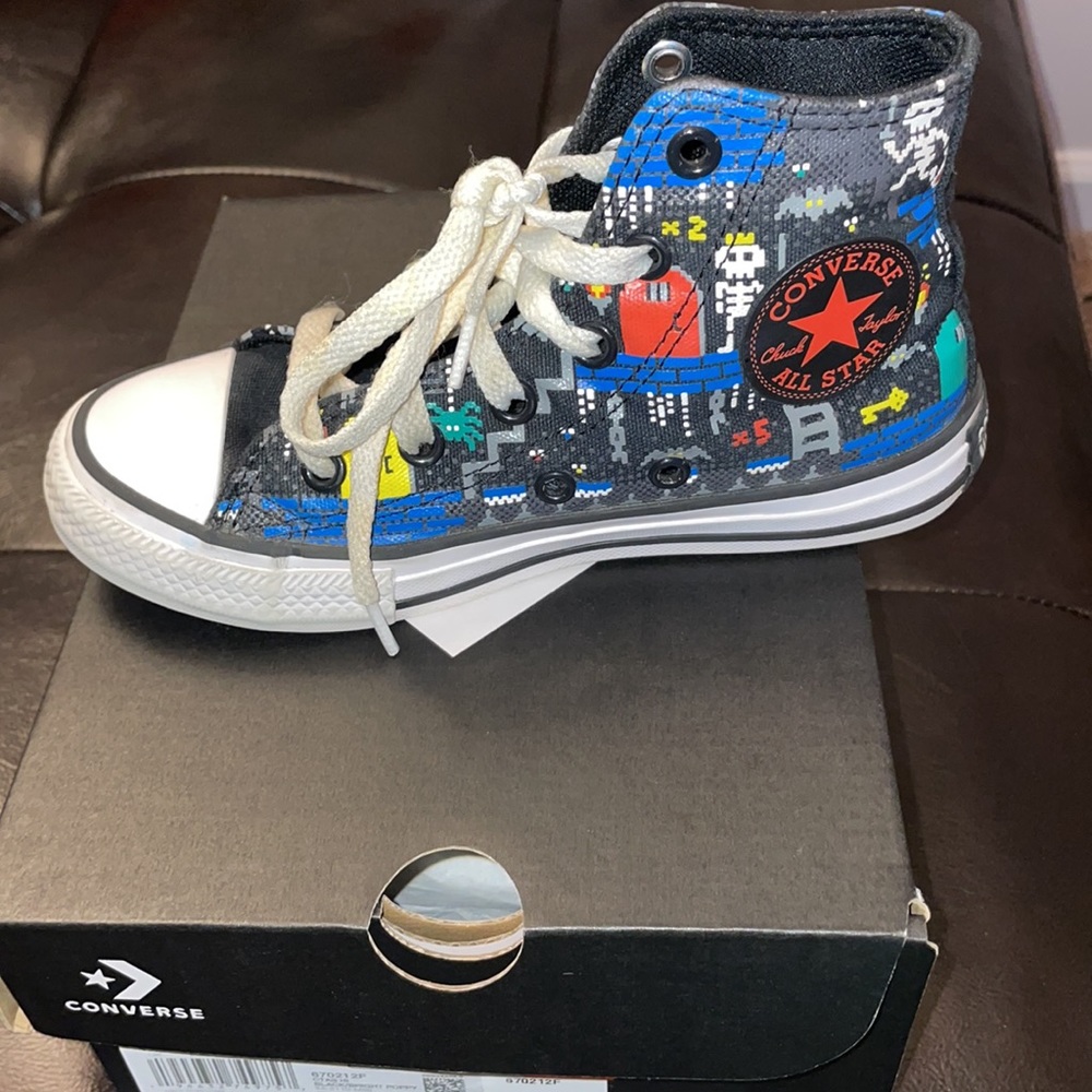 Converse CTAS HI Black/Bright Poopy-12 - Picture 2 of 7